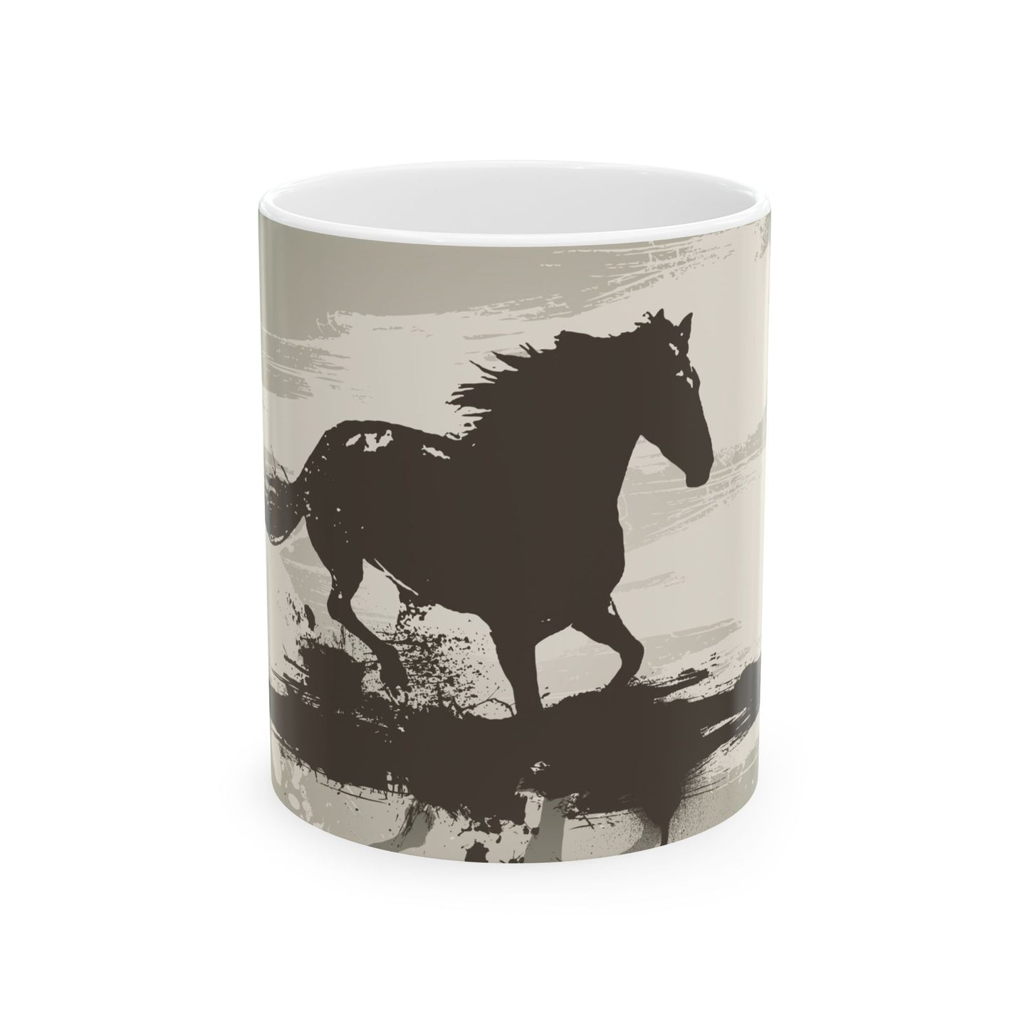 Galloping Horse Ceramic Mug | Equestrian Gift | Horse Lover's Coffee Cup | Unique Animal Mug | Farmhouse Decor | 11oz & 15oz