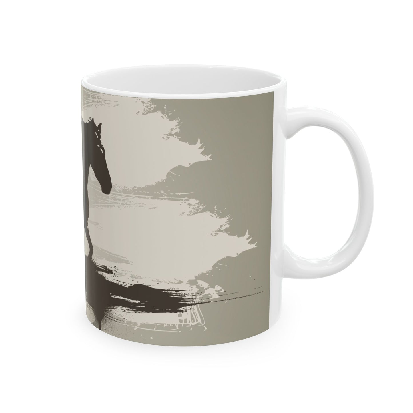 Galloping Horse Ceramic Mug | Equestrian Gift | Horse Lover's Coffee Cup | Unique Animal Mug | Farmhouse Decor | 11oz & 15oz