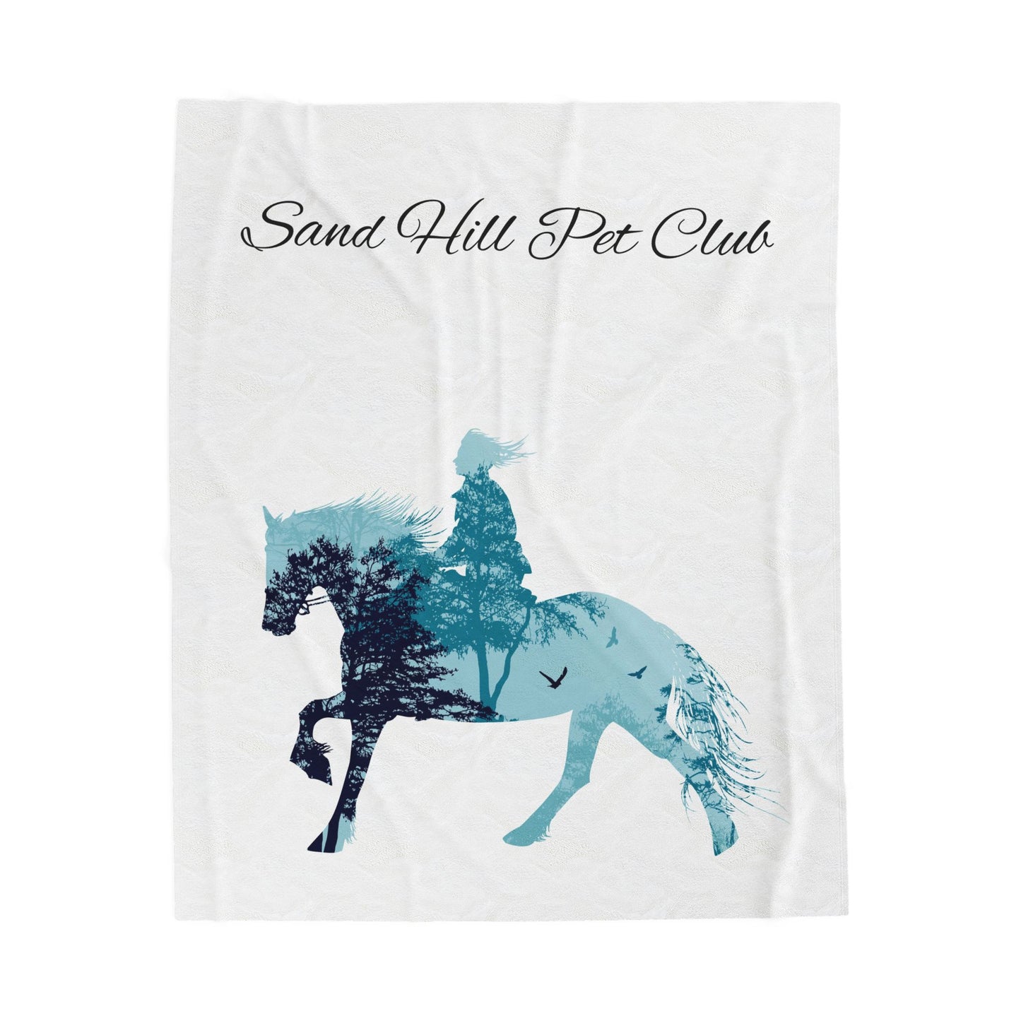 Cozy Velveteen Plush Blanket - Sand Hill Pet Club Design, Pet Lover Gift, Horse-Themed Decor, Cozy Home Accessory, Equestrian Blanket, [...]