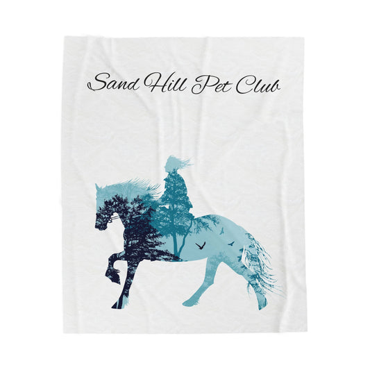 Cozy Velveteen Plush Blanket - Sand Hill Pet Club Design, Pet Lover Gift, Horse-Themed Decor, Cozy Home Accessory, Equestrian Blanket, [...]
