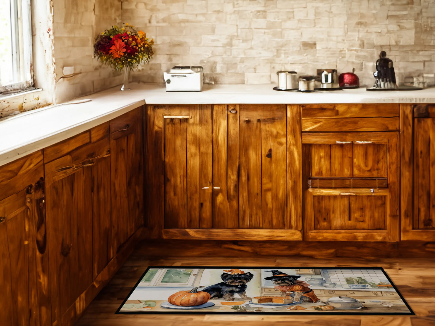 Fall Kitchen Pumpkin Pie Runner Mat 28x58 - Size: 28HX58W | Pack Of: 1 | Collection name: Fall kitchen pumpkin pie