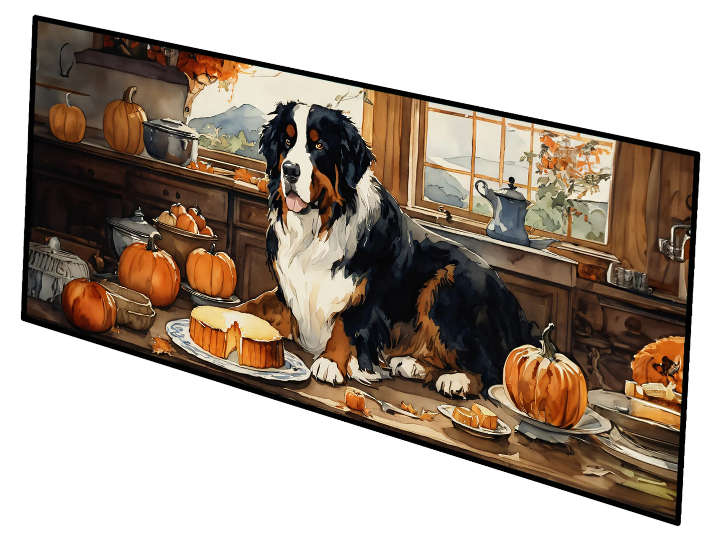 Fall Kitchen Pumpkin Pie Runner Mat 28x58 - Size: 28HX58W | Pack Of: 1 | Collection name: Fall kitchen pumpkin pie