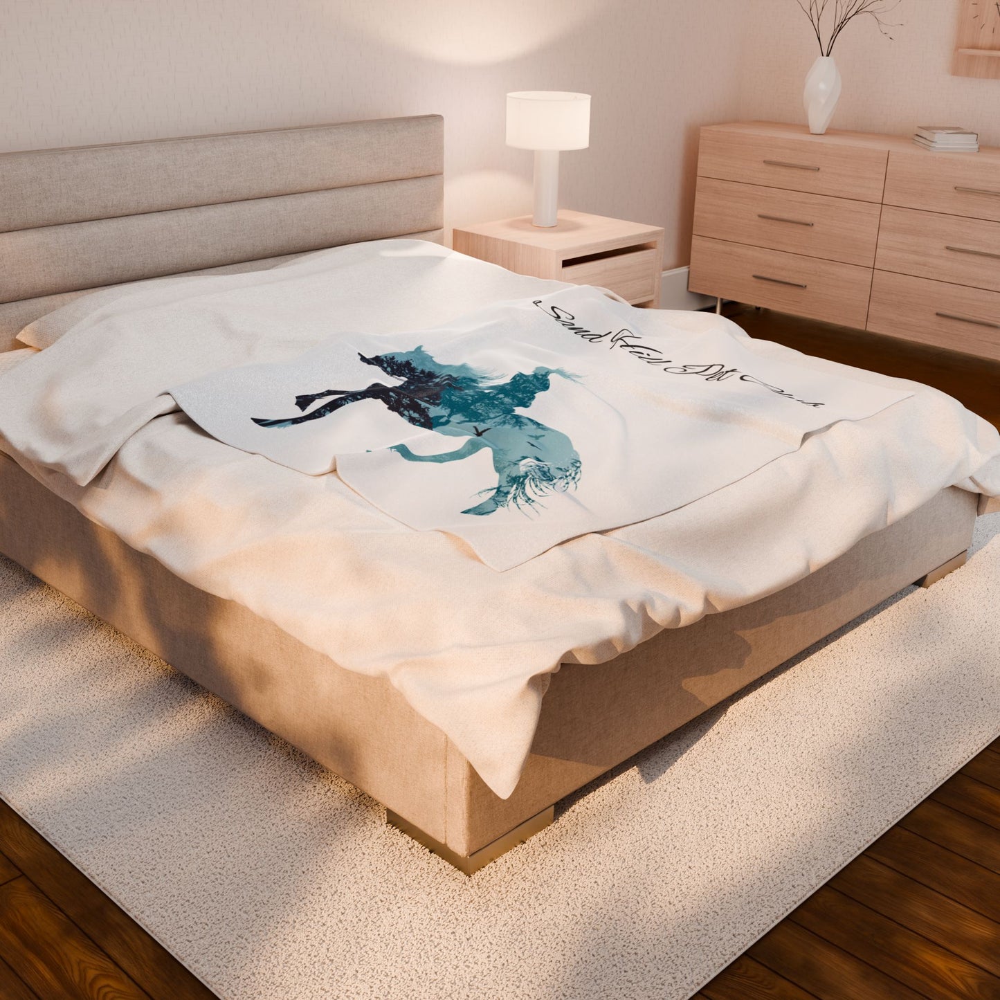 Cozy Velveteen Plush Blanket - Sand Hill Pet Club Design, Pet Lover Gift, Horse-Themed Decor, Cozy Home Accessory, Equestrian Blanket, [...]